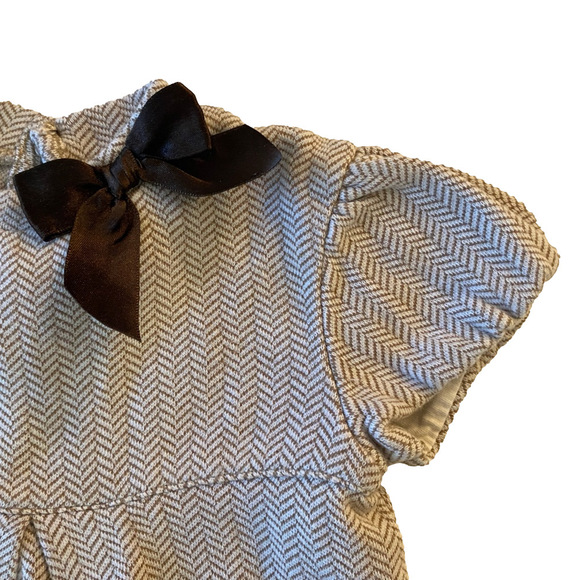 Girls' Zara Kids Dress, Size 3-4 Years, Beige & Brown - Picture 3 of 5